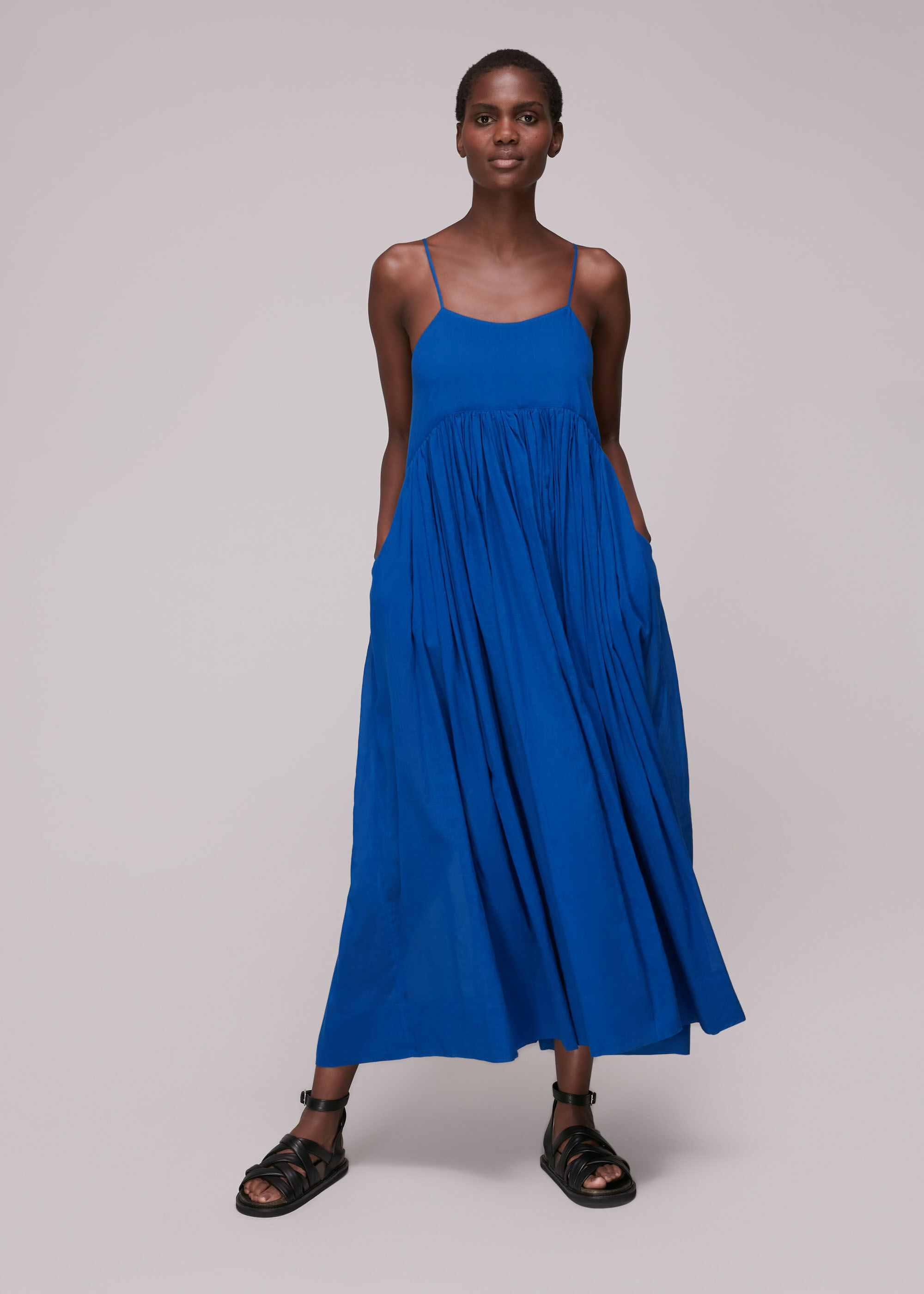 Blue Carmen Trapeze Dress | WHISTLES ...